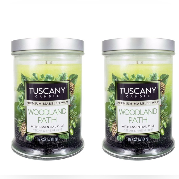Tuscany Candle Woodland Path Scent Triple Candle Jar w/ Essential Oils Set of 2 - Picture 1 of 5
